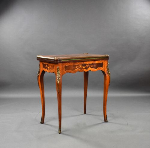 VICTORIAN MARQUETRY CARD TABLE