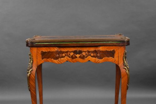 VICTORIAN MARQUETRY CARD TABLE - ADDITIONAL PHOTO 3