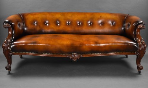 Victorian Hand Dyed Leather Sofa