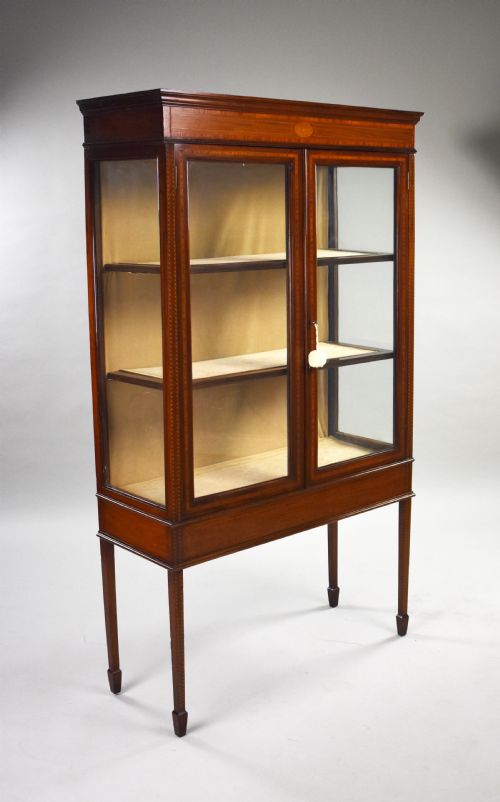 Edwardian Mahogany Inlaid Display Cabinet