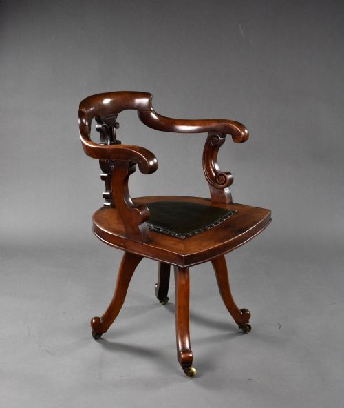 Victorian Mahogany Swivel Desk Chair