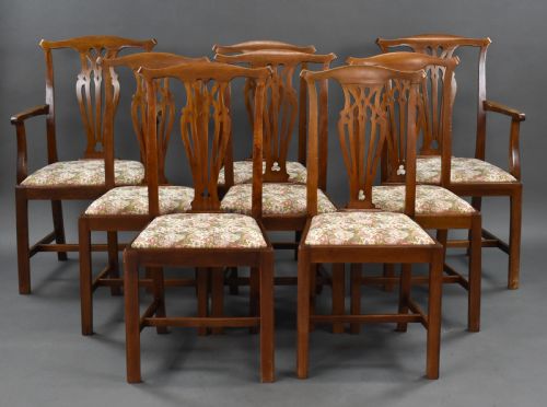 Set of 8 Antique Mahogany Dining Chairs