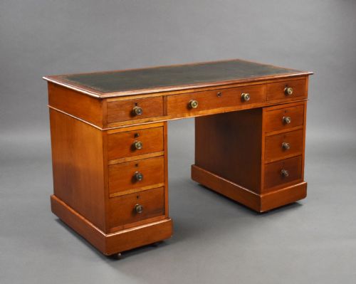 Victorian Walnut Pedestal Desk
