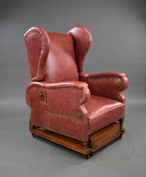 Victorian Leather Reclining Chair by J Foot & Sons Ltd