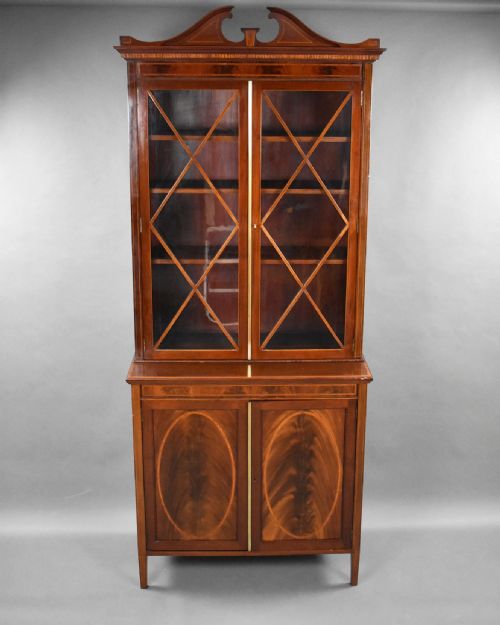 Edwardian Mahogany Inlaid Bookcase