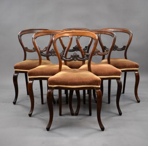 Set of 6 Victorian Rosewood Dining Chairs