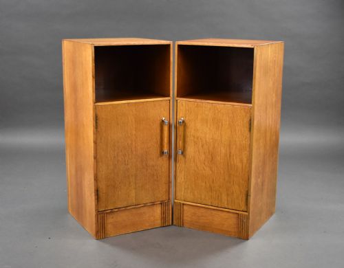 Pair of Oak Art Deco Bedside Cabinets