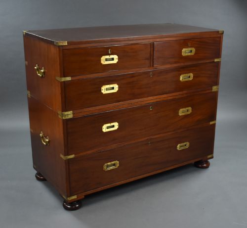 Large Victorian Mahogany Campaign Chest