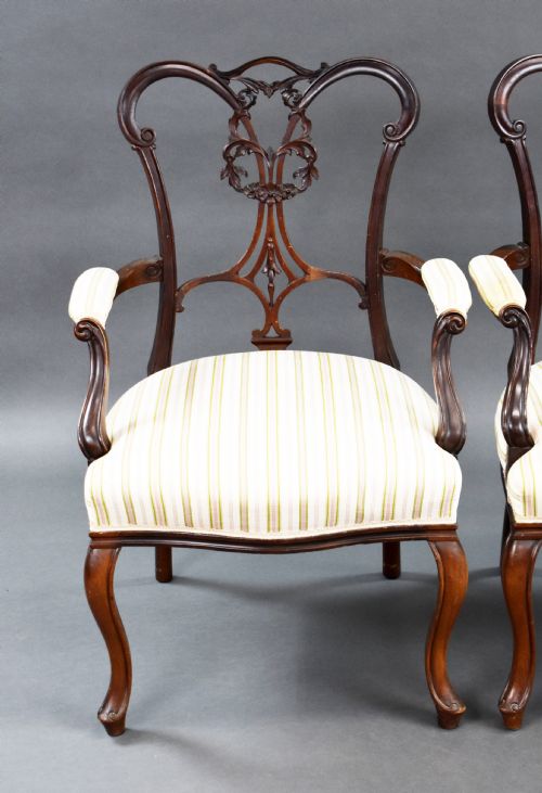 PAIR OF VICTORIAN MAHOGANY ARMCHAIRS - ADDITIONAL PHOTO 1