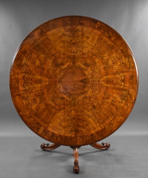Victorian Burr Walnut Circular Breakfast Table