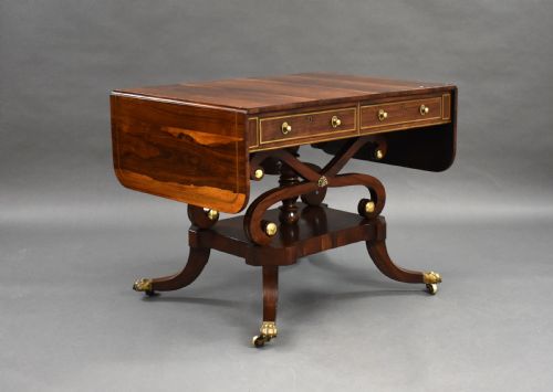 Regency Rosewood Brass Inlaid Sofa Table