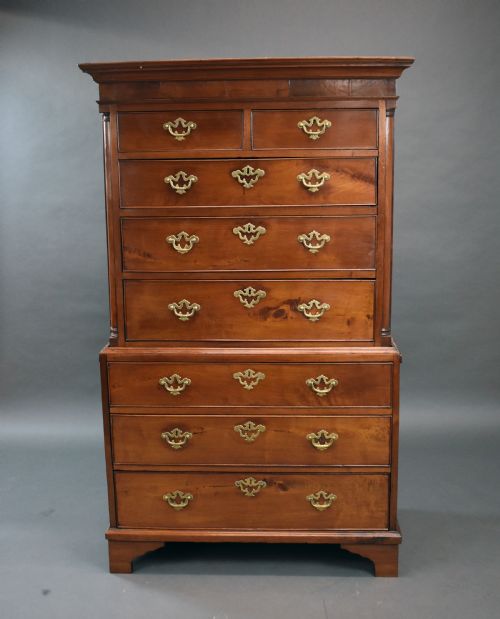 George II Red Walnut Chest on Chest