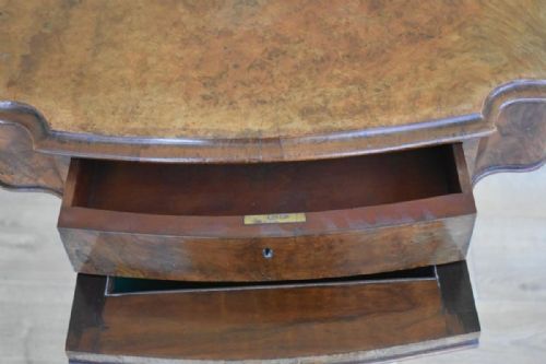 19TH CENTURY VICTORIAN BURR WALNUT WORK TABLE - ADDITIONAL PHOTO 5