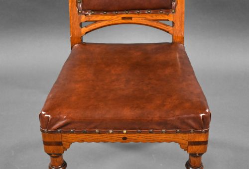SET OF 6 19TH CENTURY ENGLISH VICTORIAN OAK DINING CHAIRS - ADDITIONAL PHOTO 6