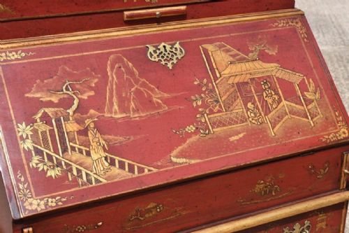 18TH CENTURY LACQUER AND GILT CHINOISERIE BUREAU BOOKCASE - ADDITIONAL PHOTO 7