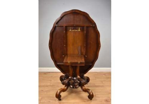 19TH CENTURY ENGLISH VICTORIAN BURR WALNUT LOO TABLE - ADDITIONAL PHOTO 2