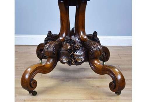 19TH CENTURY ENGLISH VICTORIAN BURR WALNUT LOO TABLE - ADDITIONAL PHOTO 8