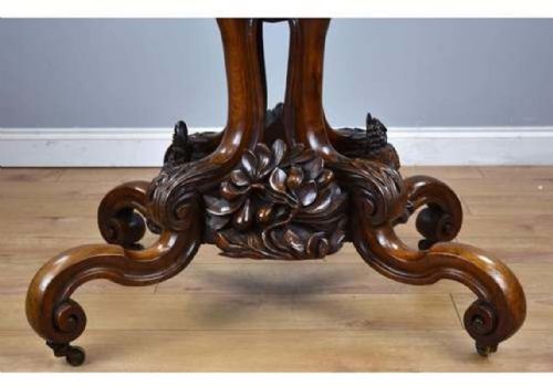 19TH CENTURY ENGLISH VICTORIAN BURR WALNUT LOO TABLE - ADDITIONAL PHOTO 10