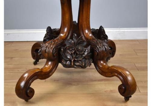 19TH CENTURY ENGLISH VICTORIAN BURR WALNUT LOO TABLE - ADDITIONAL PHOTO 12