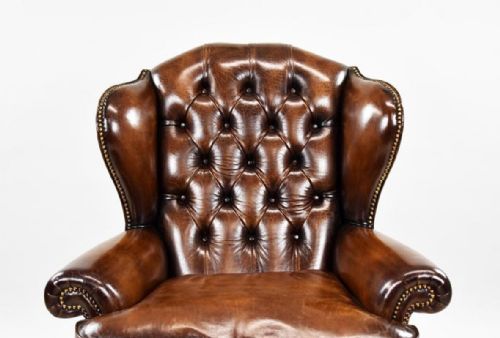 GEORGE II BROWN LEATHER ARMCHAIR - ADDITIONAL PHOTO 2