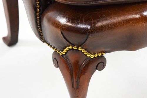 GEORGE II BROWN LEATHER ARMCHAIR - ADDITIONAL PHOTO 8