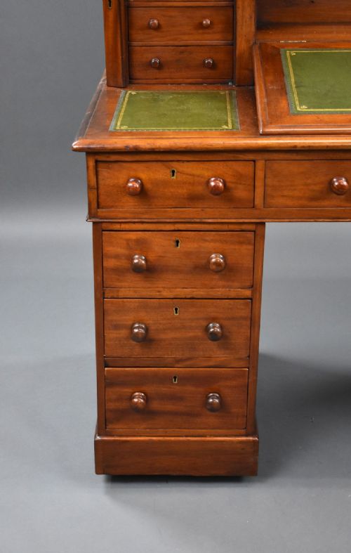 VICTORIAN MAHOGANY DICKENS DESK - ADDITIONAL PHOTO 1