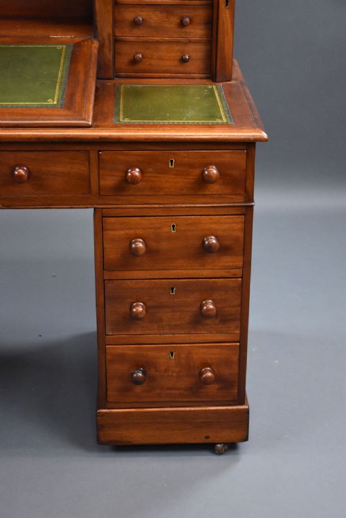 VICTORIAN MAHOGANY DICKENS DESK - ADDITIONAL PHOTO 3
