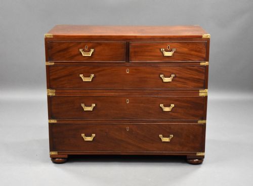 19th Century Mahogany Campaign Chest