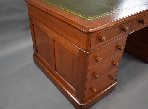 VICTORIAN OAK PARTNERS DESK - ADDITIONAL PHOTO 1