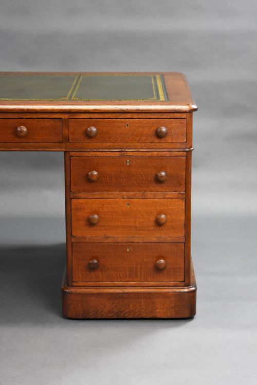 VICTORIAN OAK PARTNERS DESK - ADDITIONAL PHOTO 8