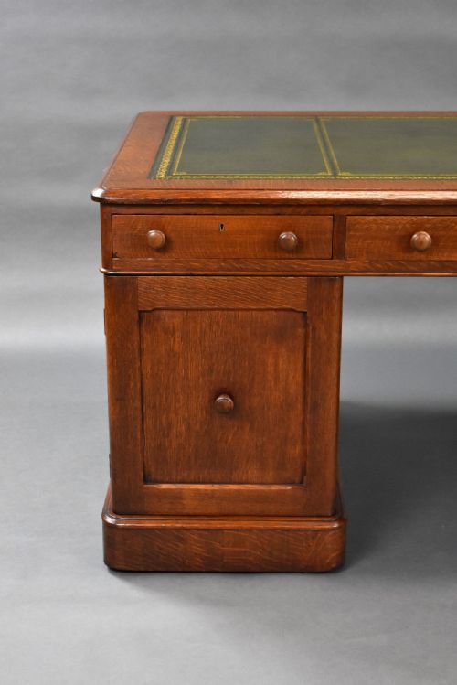 VICTORIAN OAK PARTNERS DESK - ADDITIONAL PHOTO 9