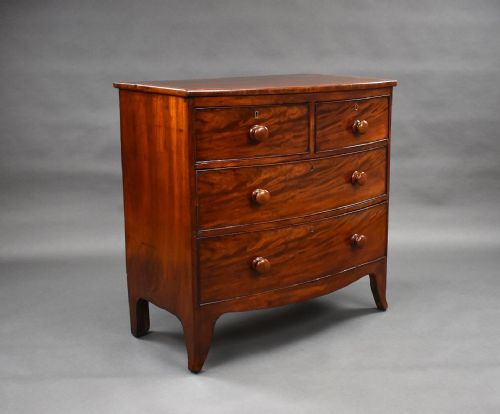 Regency Mahogany Bow Front Chest of Drawers
