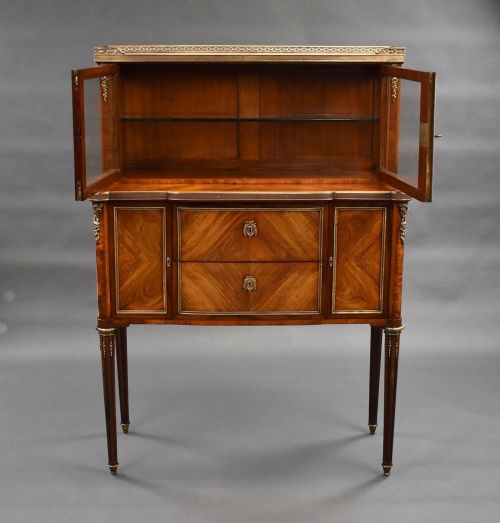 19TH CENTURY FRENCH WALNUT GLASS TOP COMMODE - ADDITIONAL PHOTO 9