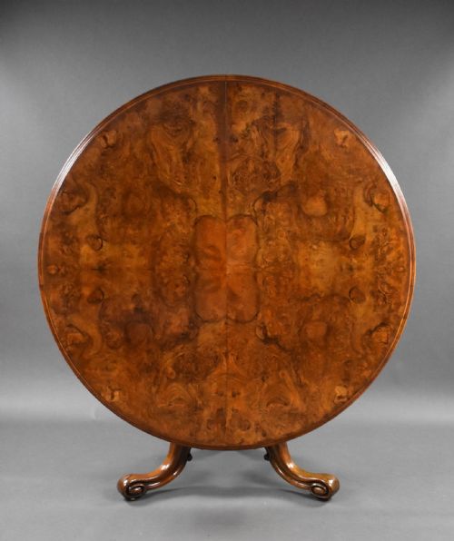 Victorian Burr Walnut Circular Breakfast Table