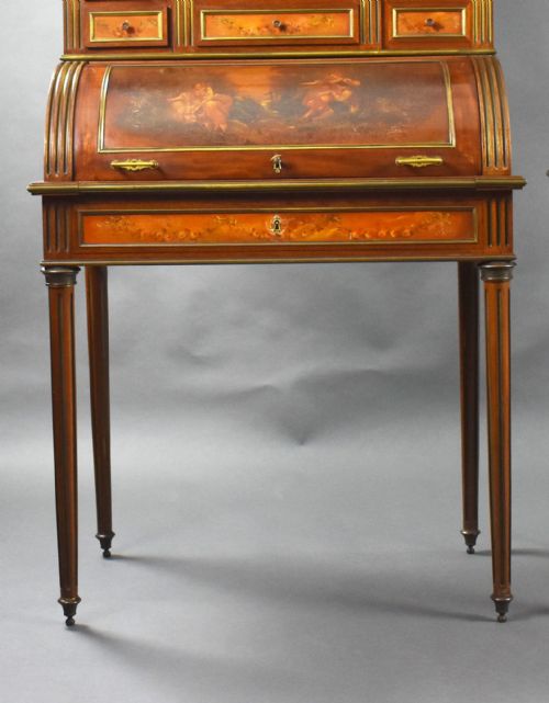 PAIR OF 19TH CENTURY FRENCH VERNIS MARTIN CYLINDER TOP DESKS - ADDITIONAL PHOTO 2