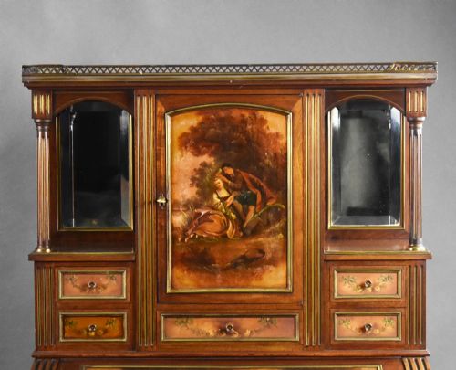 PAIR OF 19TH CENTURY FRENCH VERNIS MARTIN CYLINDER TOP DESKS - ADDITIONAL PHOTO 5