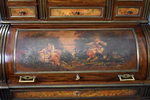 PAIR OF 19TH CENTURY FRENCH VERNIS MARTIN CYLINDER TOP DESKS - ADDITIONAL PHOTO 16