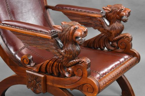 19TH CENTURY CONTINENTAL WALNUT ARMCHAIR - ADDITIONAL PHOTO 7