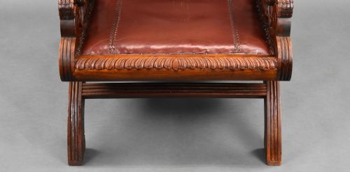 19TH CENTURY CONTINENTAL WALNUT ARMCHAIR - ADDITIONAL PHOTO 8