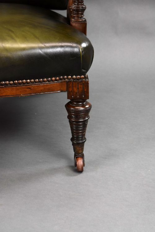 VICTORIAN MAHOGANY LEATHER ARMCHAIR - ADDITIONAL PHOTO 10