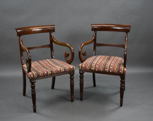 Pair of Antique Mahogany Armchairs