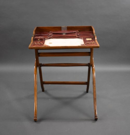 VICTORIAN WALNUT CAMPAIGN TRAVELLING DESK - ADDITIONAL PHOTO 4