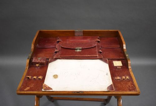 VICTORIAN WALNUT CAMPAIGN TRAVELLING DESK - ADDITIONAL PHOTO 5