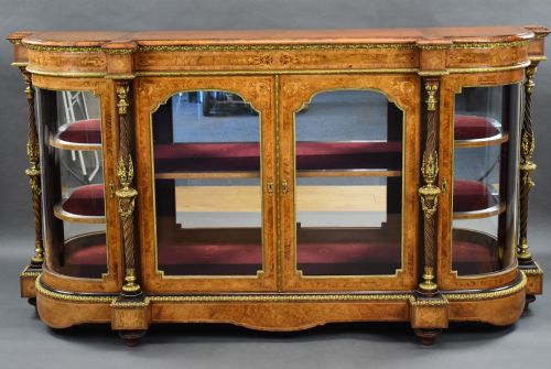 VICTORIAN BURR WALNUT MARQUETRY CREDENZA - ADDITIONAL PHOTO 1