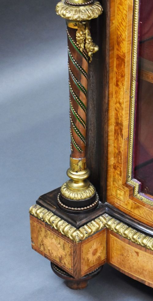 VICTORIAN BURR WALNUT MARQUETRY CREDENZA - ADDITIONAL PHOTO 8
