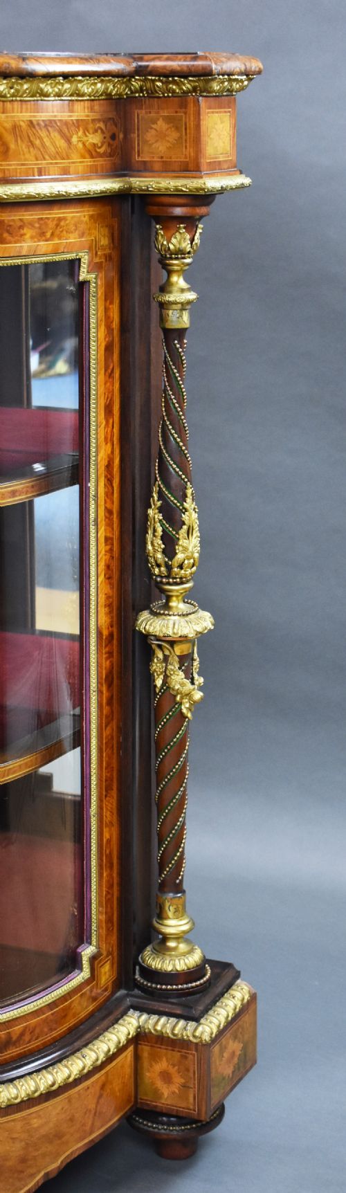 VICTORIAN BURR WALNUT MARQUETRY CREDENZA - ADDITIONAL PHOTO 11
