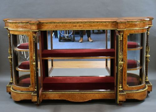 VICTORIAN BURR WALNUT MARQUETRY CREDENZA - ADDITIONAL PHOTO 16