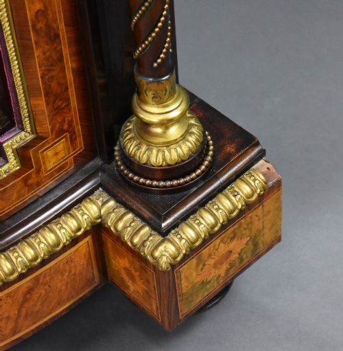 VICTORIAN BURR WALNUT MARQUETRY CREDENZA - ADDITIONAL PHOTO 17