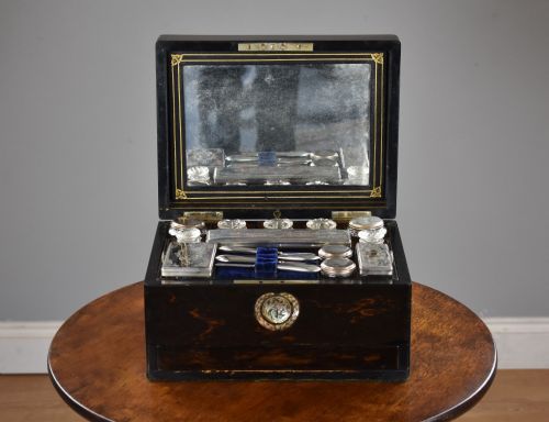 VICTORIAN ROSEWOOD TRAVELLING VANITYJEWELLERY BOX - ADDITIONAL PHOTO 8