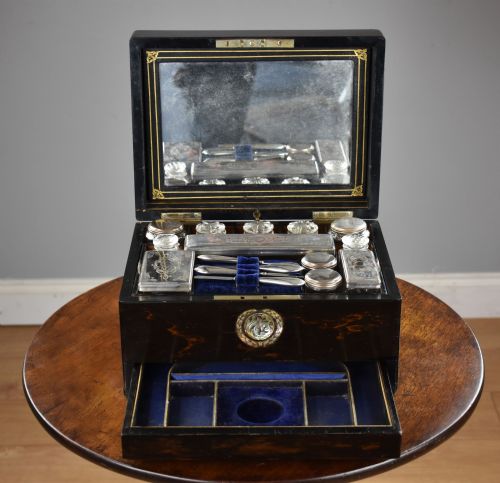 VICTORIAN ROSEWOOD TRAVELLING VANITYJEWELLERY BOX - ADDITIONAL PHOTO 10